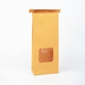 PLAIN ECO PACKING KRAFT PAPER TIN TIE BAG WITH WINDOW 