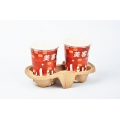 BROWN KRAFT 2 PAPER CUP HOLDER TRAYS 