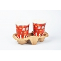 BROWN KRAFT 2 PAPER CUP HOLDER TRAYS 