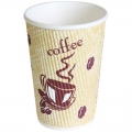 DISPOSABLE CUSTOM PRINTED RIPPLE WALL PAPER COFFEE CUP 