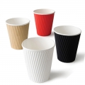 DISPOSABLE CUSTOM PRINTED RIPPLE WALL PAPER COFFEE CUP 