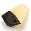 ALUMINUM FOIL LINED BROWN KRAFT STAND UP POUCH WITH ZIPPER 