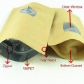 ALUMINUM FOIL LINED BROWN KRAFT STAND UP POUCH WITH ZIPPER 