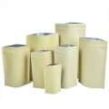 ALUMINUM FOIL LINED BROWN KRAFT STAND UP POUCH WITH ZIPPER 