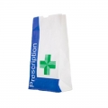 CUSTOM PRINTED WHITE KRAFT PAPER PRESCRIPTION BAG 