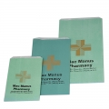 CUSTOM PRINTED HOSPITAL DISPENSARY WHITE KRAFT PAPER PHARMACY BAG 