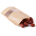 200G BROWN KRAFT PAPER STAND UP POUCH WITH WINDOW 