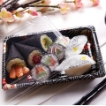 WHOLESALE PLASTIC SUSHI BOX WITH CLEAR LID 