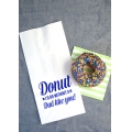 CUSTOM PRINTED WHITE KRAFT PAPER DOUGHNUT BAG 