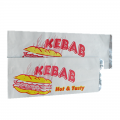 CUSTOM PRINTED WHITE PAPER ALUMINUM FOIL LINED KEBAB BAG 