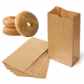 CUSTOM PRINTED BROWN KRAFT PAPER BAGEL BAG 