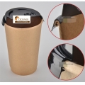 12OZ BROWN KRAFT PAPER COFFEE CUP WITH TRAVEL LID 