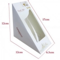 DISPOSABLE TRIANGLE WHITE PAPER SANDWICH BOX WITH WINDOW 