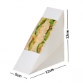 DISPOSABLE TRIANGLE WHITE PAPER SANDWICH BOX WITH WINDOW 