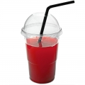 CLEAR PET SMOOTHIES CUP WITH DOME LID 