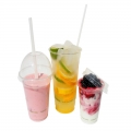CLEAR PET SMOOTHIES CUP WITH DOME LID 