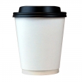 DISPOSABLE CUSTOM PRINTED DOUBLE WALL HOT PAPER CUP WITH LID 