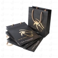 Luxury hot stamping matte laminated paper shopping bag with rope handle 
