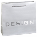 Luxury matte laminated silver hot stamping paper euro tote bag 